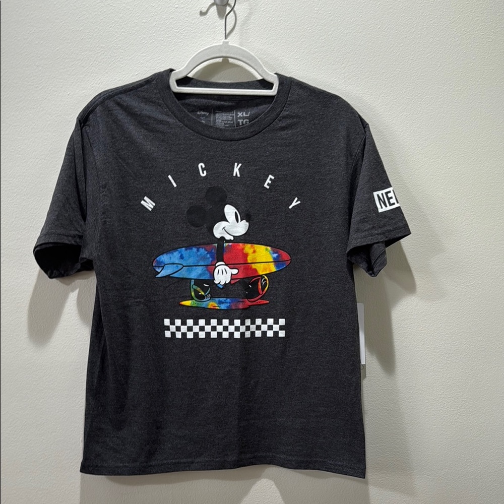 Neff Kids Mickey Graphic Tee - Black with tie dye surf board New with tag